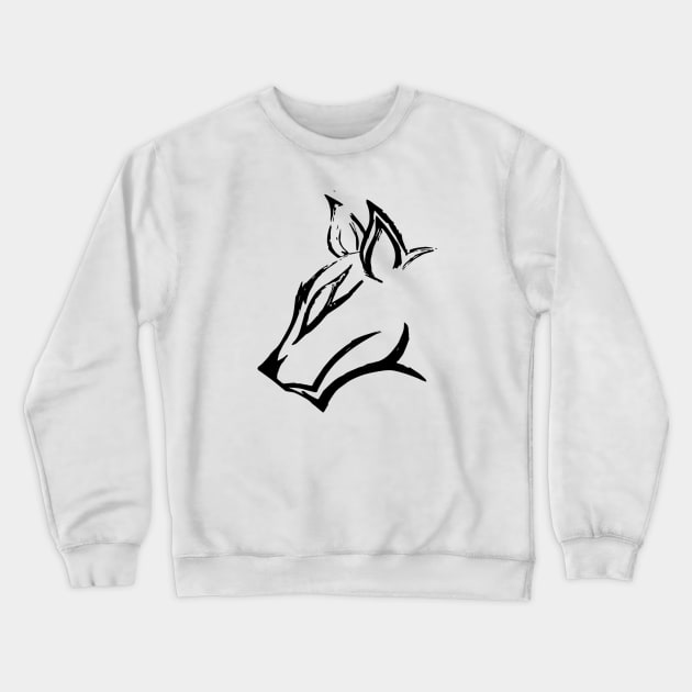 Hand Drawn Wolf - Black Crewneck Sweatshirt by maritox09